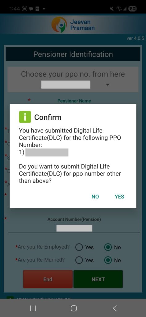 jeevan pramaan dlc mobile submitted success