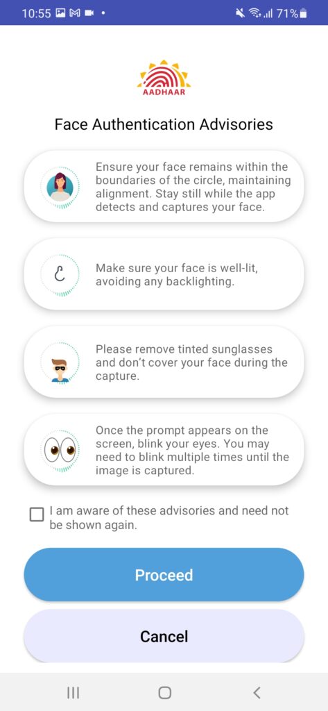 jeevan pramaan face scan requirements mobile