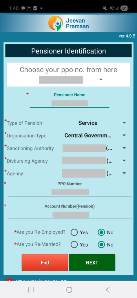 pentioner identification ppo details jeevan pramaan